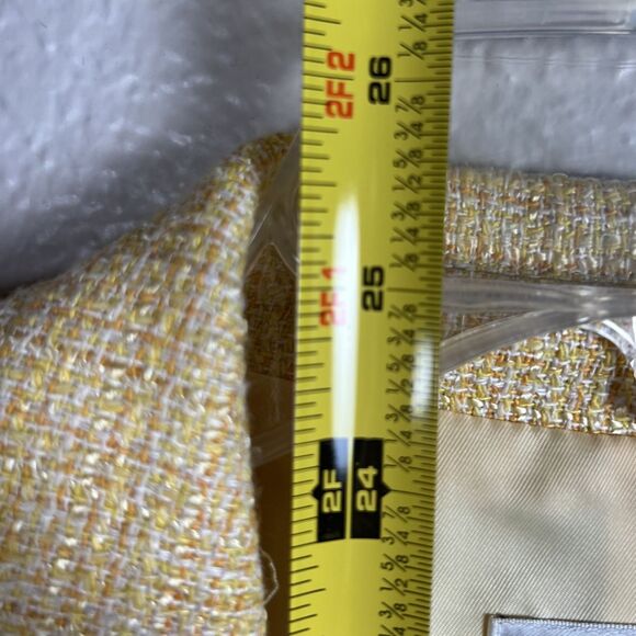 Talbots Women's Sz 10 Yellow Tweed Blazer Jacket 2 Button Long Sleeve Pockets - Picture 9 of 10